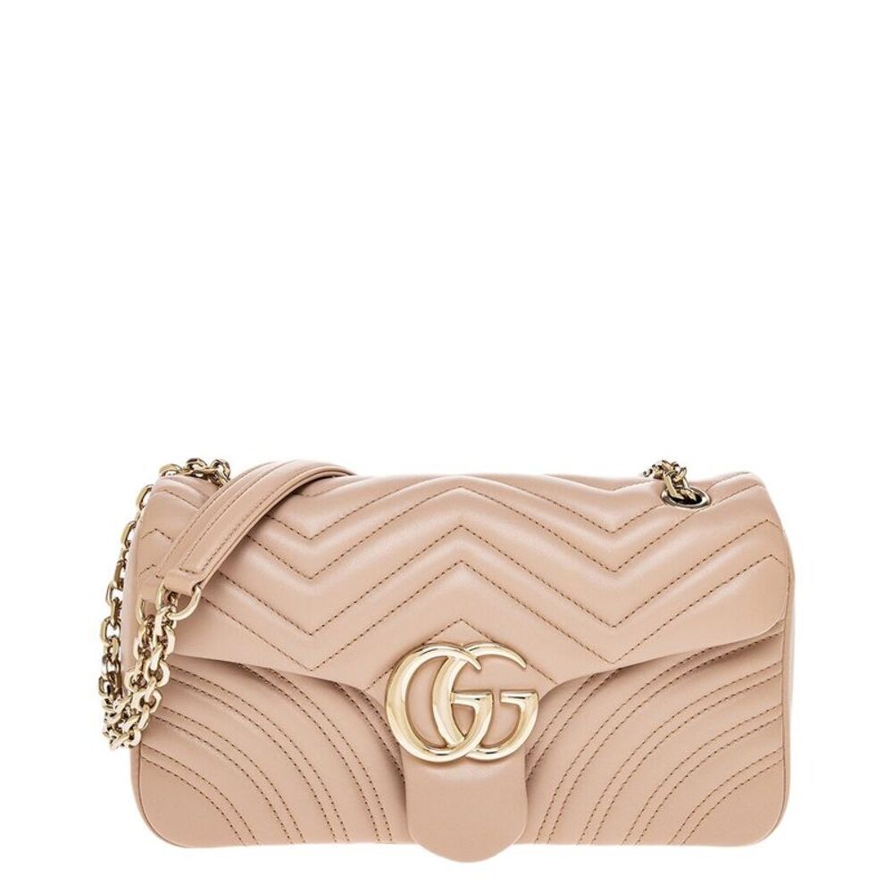 Gucci Gg Marmont Medium Leather Shoulder Bag, Beige